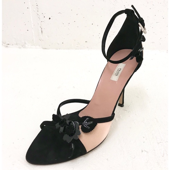 PRADA Like NEW Ankle Strap Peep Toe Heels - Picture 5 of 8